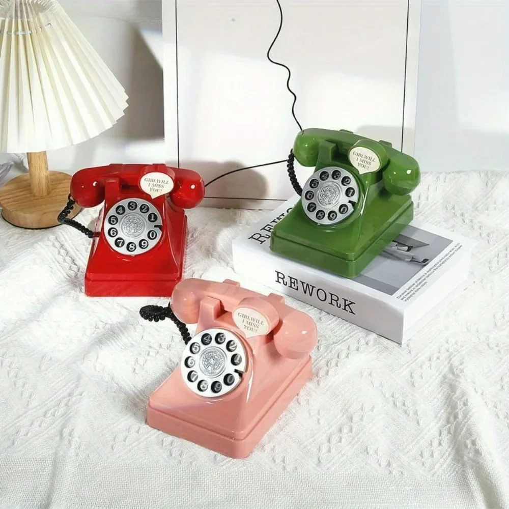 

Vintage Telephone Coin Bank Money Box Creative Retro Plastic Savings Jar for Festive and Birthday Gifts, Photography Props