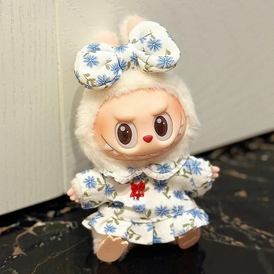 

Сменное платье с цветочным принтом Daisy Labubu 3,0, одежда для куклы, милое украшение, подходит для куклы 15/17 см