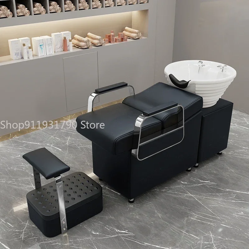 Water Circulation Hair Washing Bed Massage Fashion Head Spa Shampoo Chair Salon Lettino Massaggio Salon Equipment MQ50XF