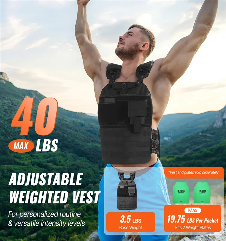 منصات قابلة للتعديل خيار المشي الجري معدات التمرين الركض التدريب سترات مرجحة #2