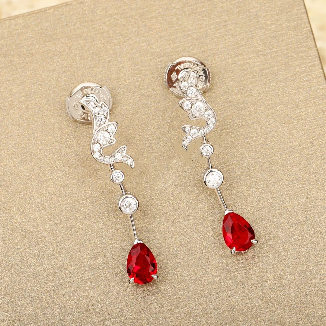 

2025 Trendy Famous Brand High Quality Classic Light Luxury Jewelry Water Drop Tassel Earrings Women's Anniversary Gift Pure 925