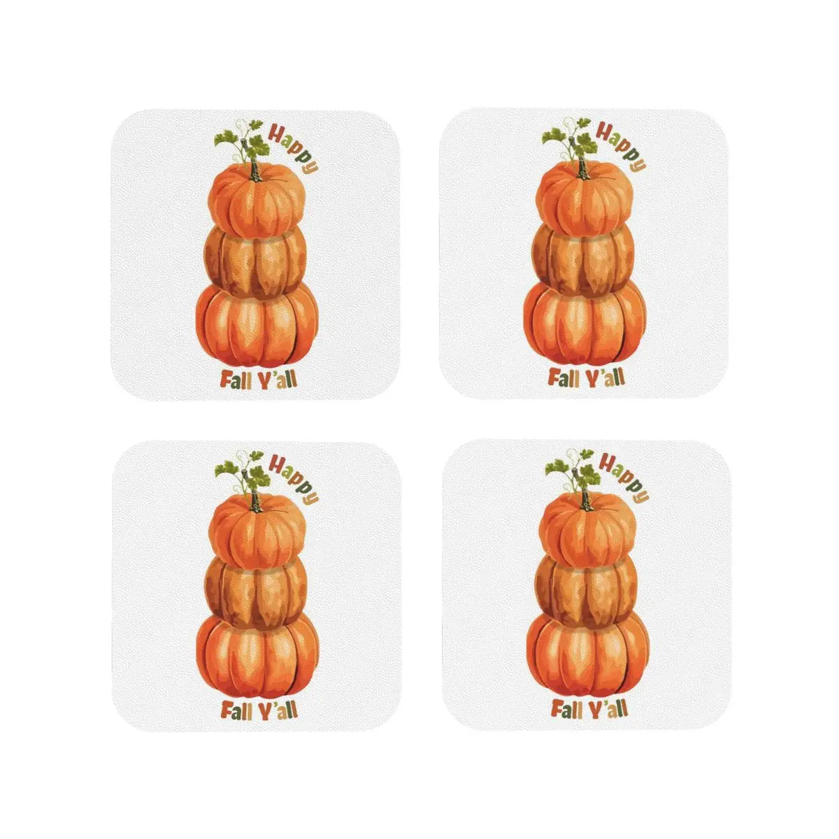

Happy Fall Y'all By H LaBs Creations Подставки Кухонные салфетки Нескользящая изоляционная чашка Кофейные коврики Домашняя посуда Подушечки Набор из 4 шт.
