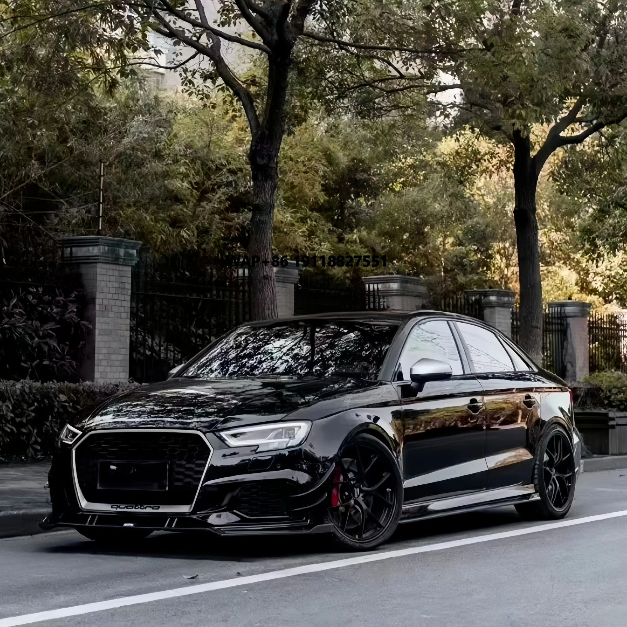 

High Quality Dry Carbon Fiber Car Parts Side Skirt forRS3 2017-19 Car Bumpers Rocker Panels Side Skirts