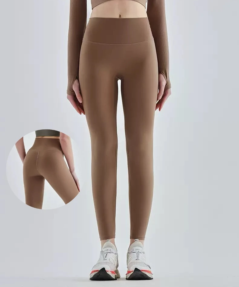 

Autumn Womens Sport Naked Feel Yoga Pants High Waist Tummy Control Butt Lifting Outdoor Workout Comfort Stretch Capris