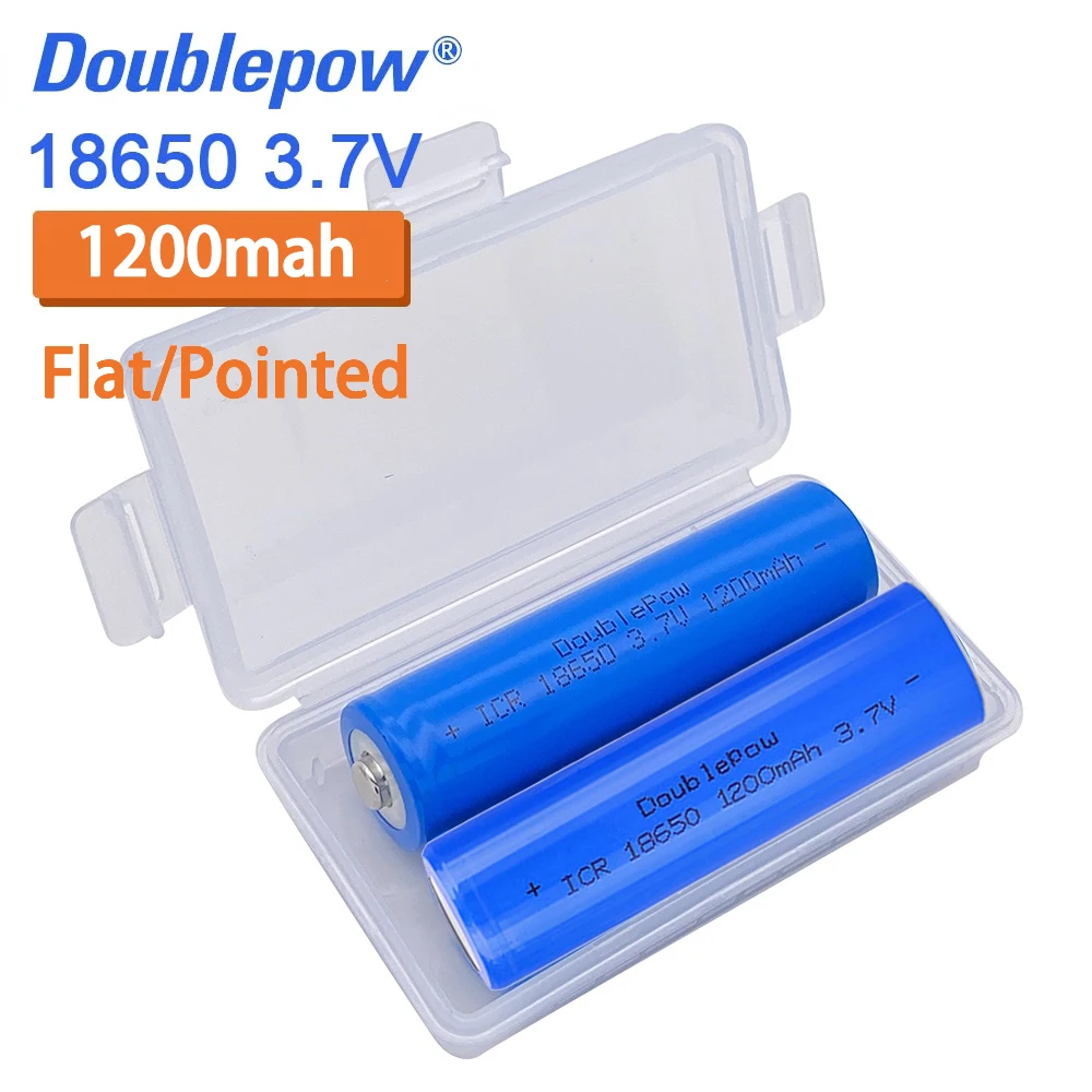 2pcs 18650 3.7V 18650 1200mAh Lithium Rechargeable Battery Discharge Electrical Tools Flashlight Battery ICR18650 PCB