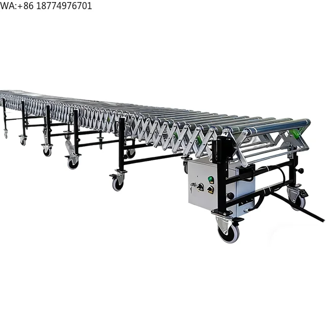 Telescopic Roller Conveyor Unpowered Roller Conveyor System Unloading Assembly Line Conveyor Belt Assembly Line Power Roller