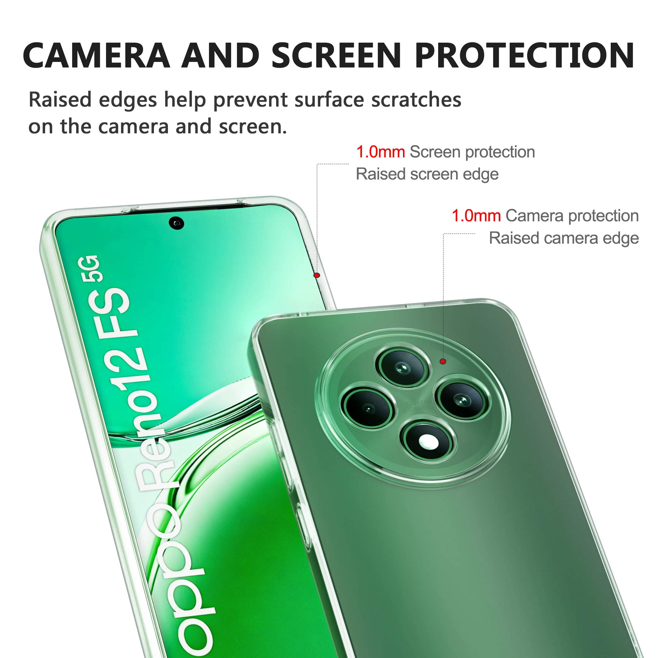 Soft Silicone Clear Phone Case For OPPO Reno 12 FS Shockproof Bumper Anti-Fingerprint Cover For OPPO Reno 12 F Phone Accessories