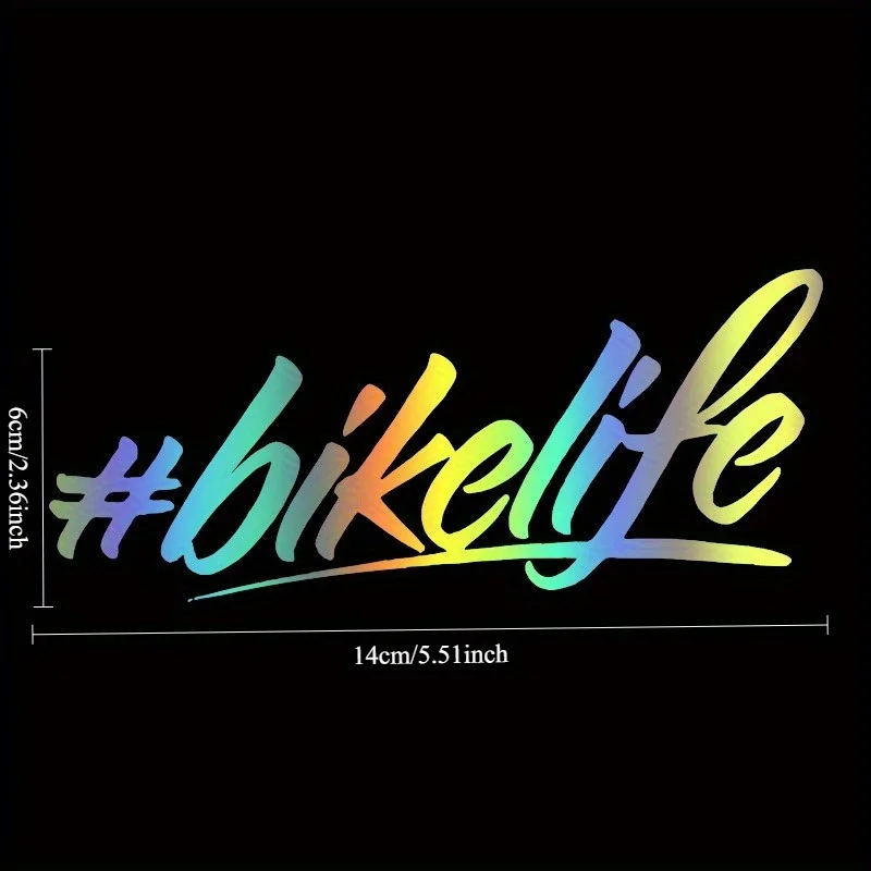 2 TEILE/SATZ Holographisch " # Bikelife" Aufkleberset, perfekt für Fahrradrahmen, Laptophüllen, Helmoberflächen für Fahrradfans