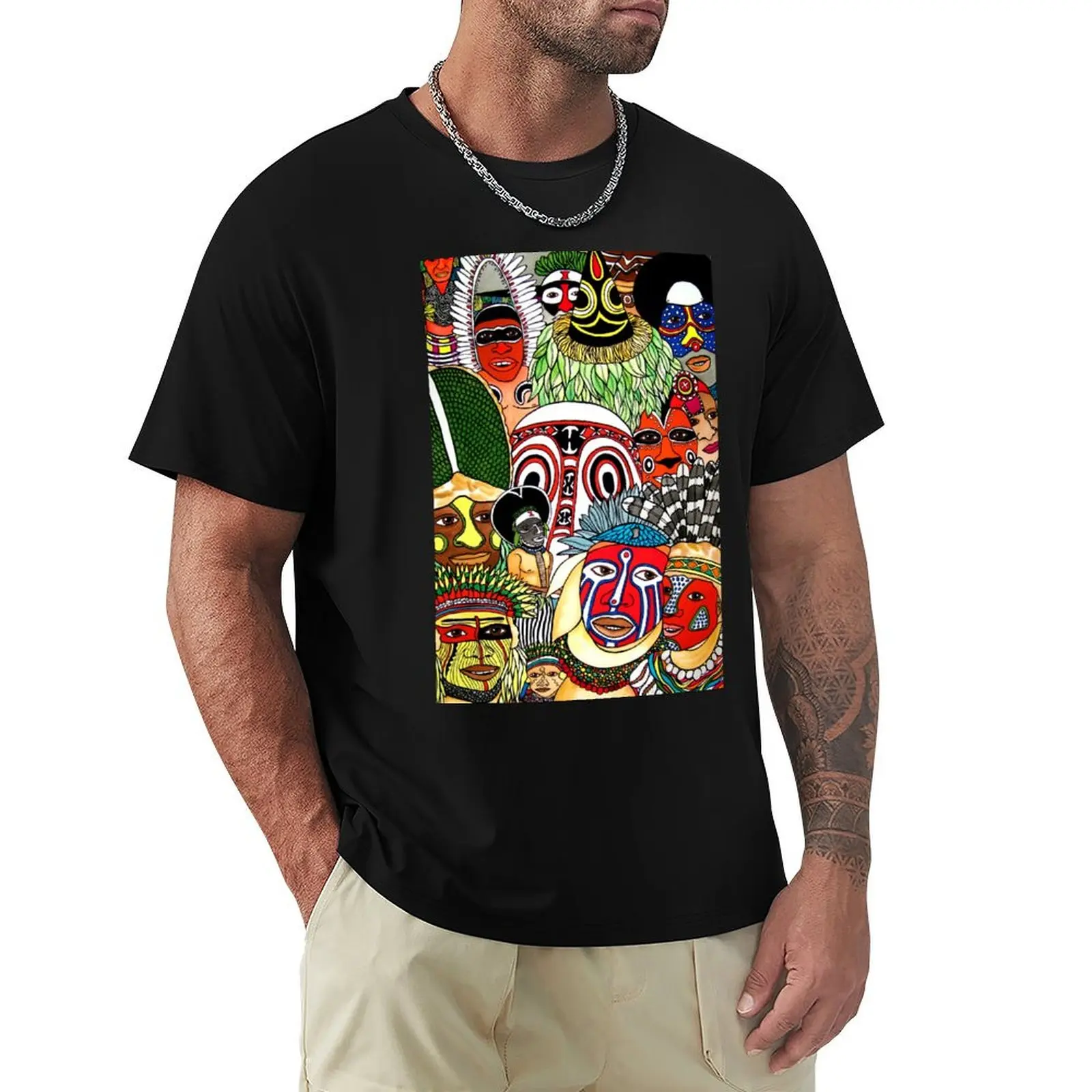 

#258 - Unique PNG Culture I - Artist Nathalie Le Riche T-Shirt Clothing blacks customs design your own t shirts for men graphic