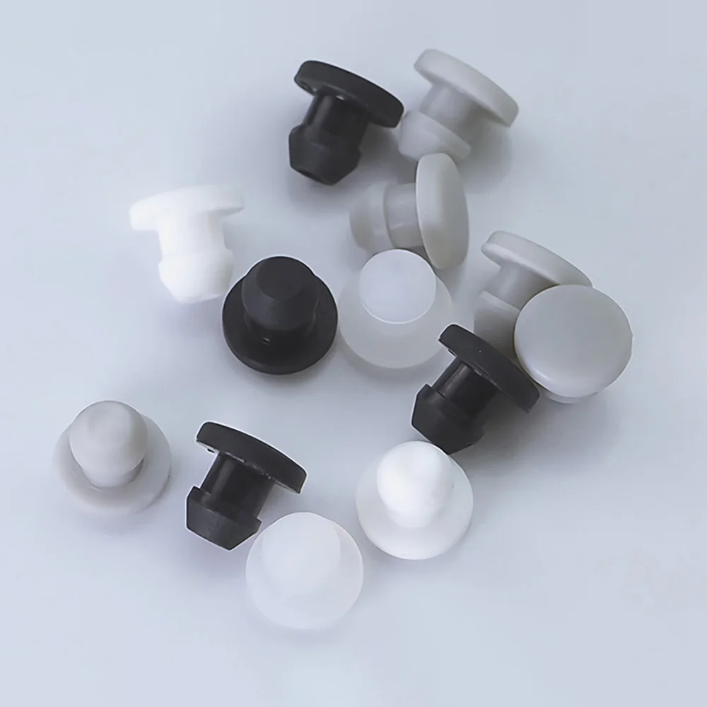 10pcs 2.5/3/3.5/4mm Silicone Rubber Hole Caps Solid T-type Plug Cover Snap-on Gasket Blanking End Cap Food Grade Seal Stopper