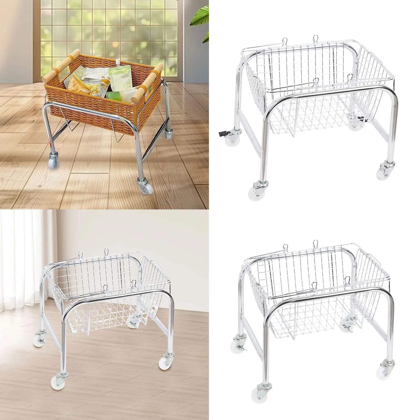 Storage Cart with Wheel Fruits Rack Multipurpose Bathroom Organizer Cart Serving Cart for Bedroom Bathroom Garage Kitchen Office