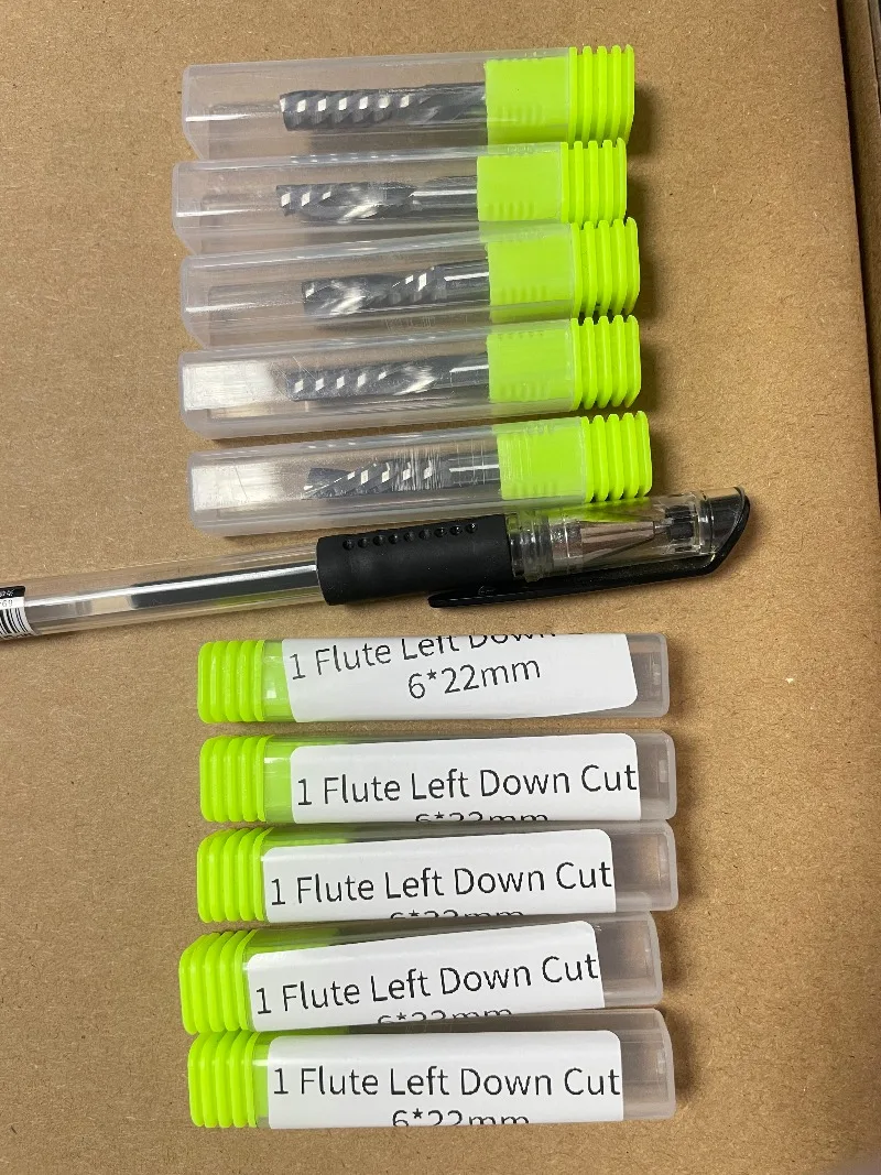 

1pcs 3.175/4/5/6/8mm AAAAA Left Spiral Down Cut Single Flute CNC End Mill Carbide Router Bit Milling Cutter