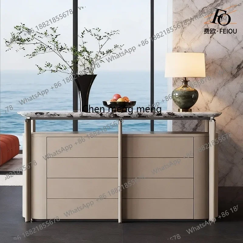 M178 Modern simple marble countertop chest cabinet living room bedroom locker multi-drawer storage cabinet