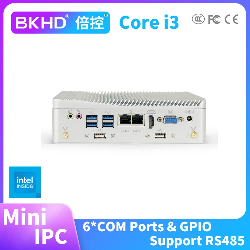 BKHD G24 6LAN 2.5G Mini Router Fanless Intel Core i3 8145U NVMe DDR4 RAM Pfsense Ubuntu Debian Windows HDMI USB 3.0 Firewall VPN