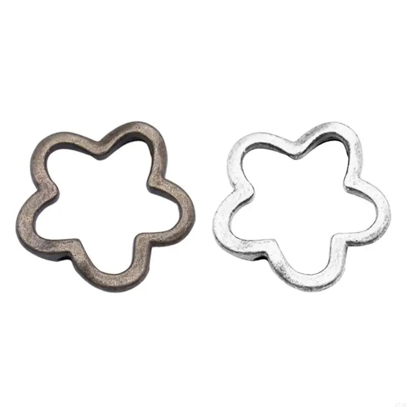 

37JB 20pcs Two Hole Flower Frame Beads Spacer Connectors Diy Necklace Bracelet Earrings Pendants Jewelry Making Accessories
