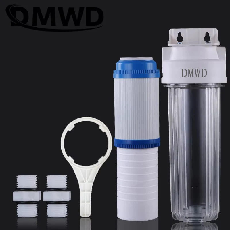 DMWD 10 inches Pre-filter PP Cotton Explosion-proof Transparent Bottle Water Purifier Softener Activated Carbon Filter Cartridge