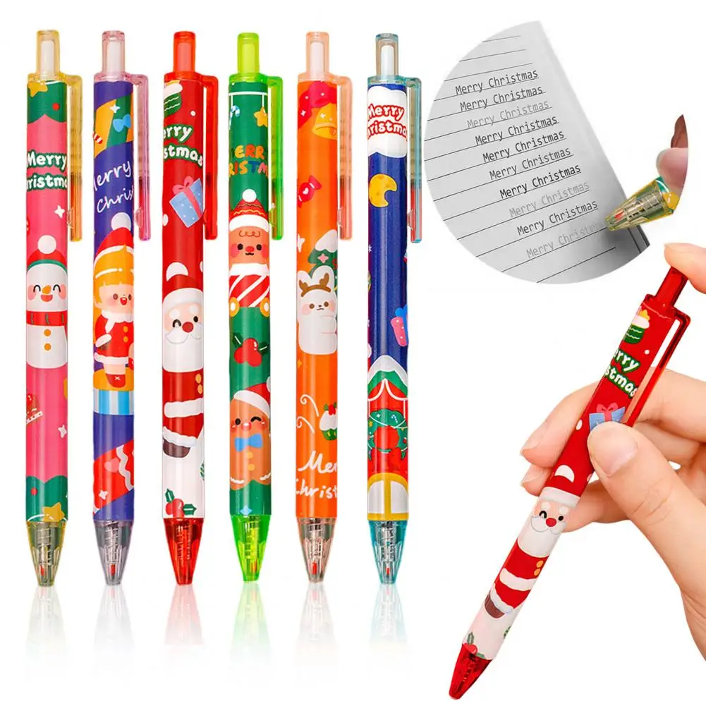 Xmas Ballpoint Pens Christmas Gel Pens Vibrant Christmas Ballpoint Pens with Exquisite Patterns Ultra-fine Point Gel for Writing