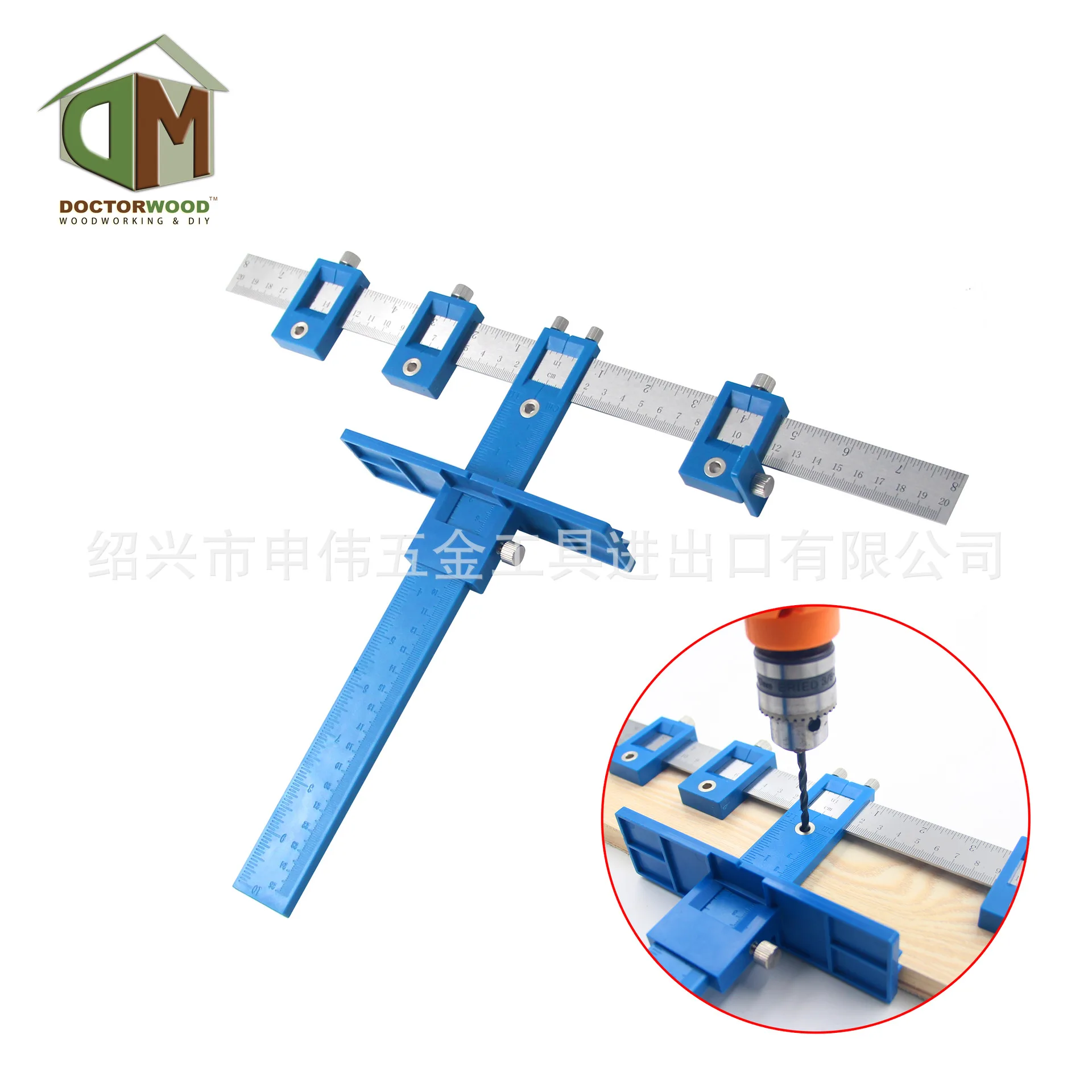 Multi-functional Furniture Woodworking Hole Locator Woodworking Auxiliary Installation Tool Plastic T-shaped Ruler