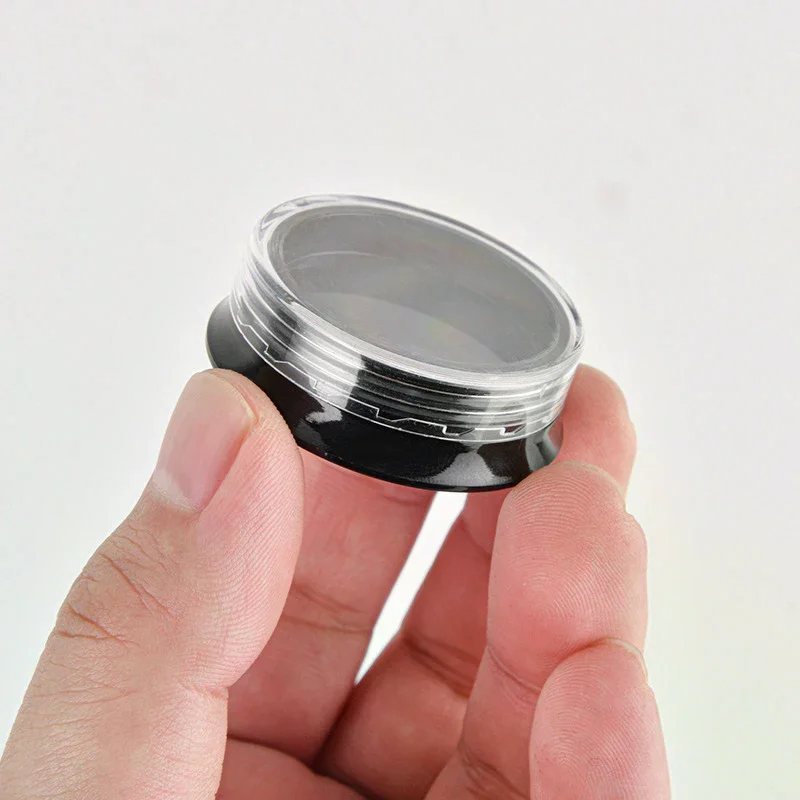 10 個黒詰め替え可能なネイルアート収納缶空のフラットボトルグリッターパウダーラインストーンバーム缶マニキュアオーガナイザー