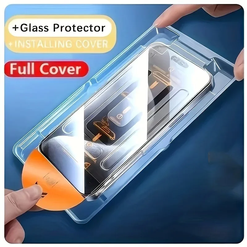 2Packs Screen Protector Tempered Glass for iPhone 16 15 14 13 12 Pro Max Anti Scratch Full Coverage with One Click Applicator