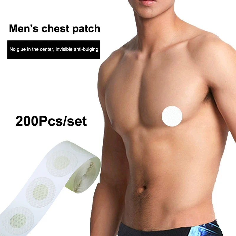 200pcs Men Nipple Cover Adhesive Stickers Bra Pad Breast Invisible Breast Lift Bra Running Protect Nipples Chest Stickers
