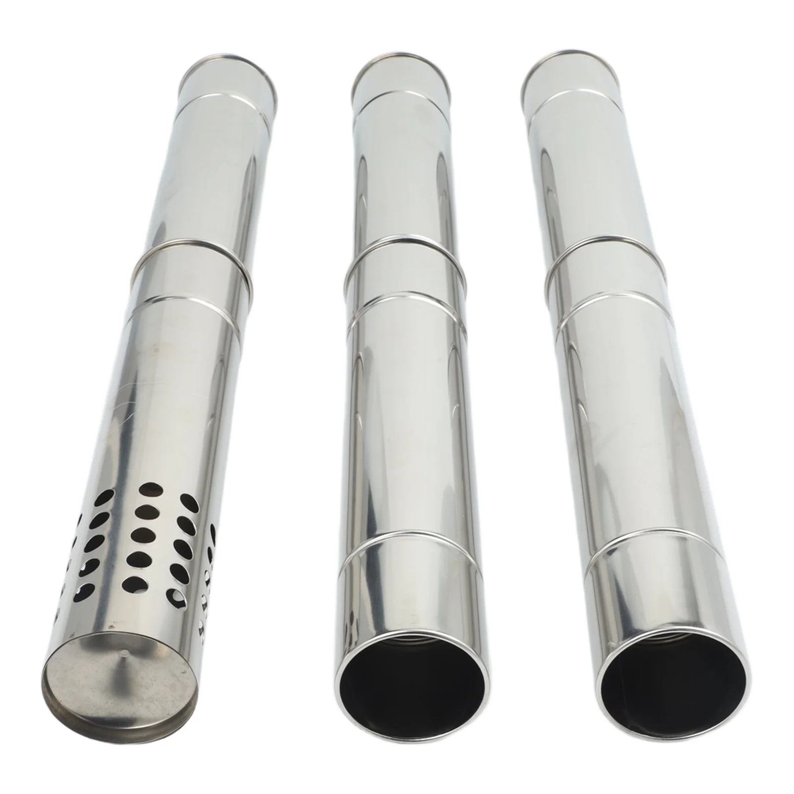 

Stainless Steel Flue Pipe Kit for Compact Wood Stoves Includes Spark Arrestor and Five Interlocking 30cm Segments