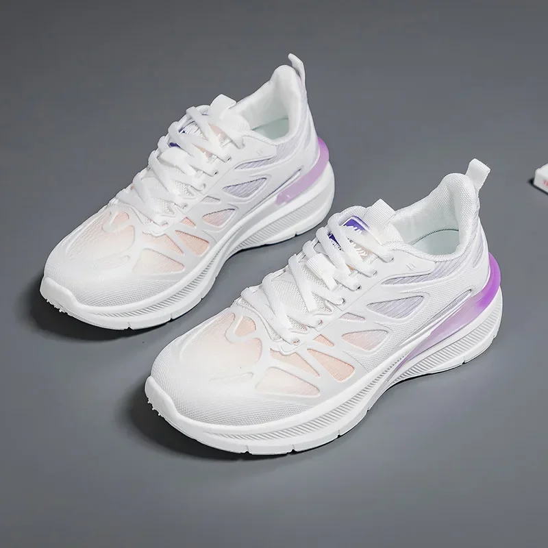 

Sports Shoes for Women 2024 Summer and Autumn New Style Mesh Breathable Lightweight Casual Running Shoes Soft Sole Anti-slip