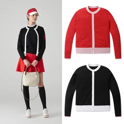 Fascino del marchio MUNSINGWEAR! Cardigan lavorato a maglia da donna alla moda! Lussuoso classico, Design in tinta unita, semplice nuova giacca da Golf!