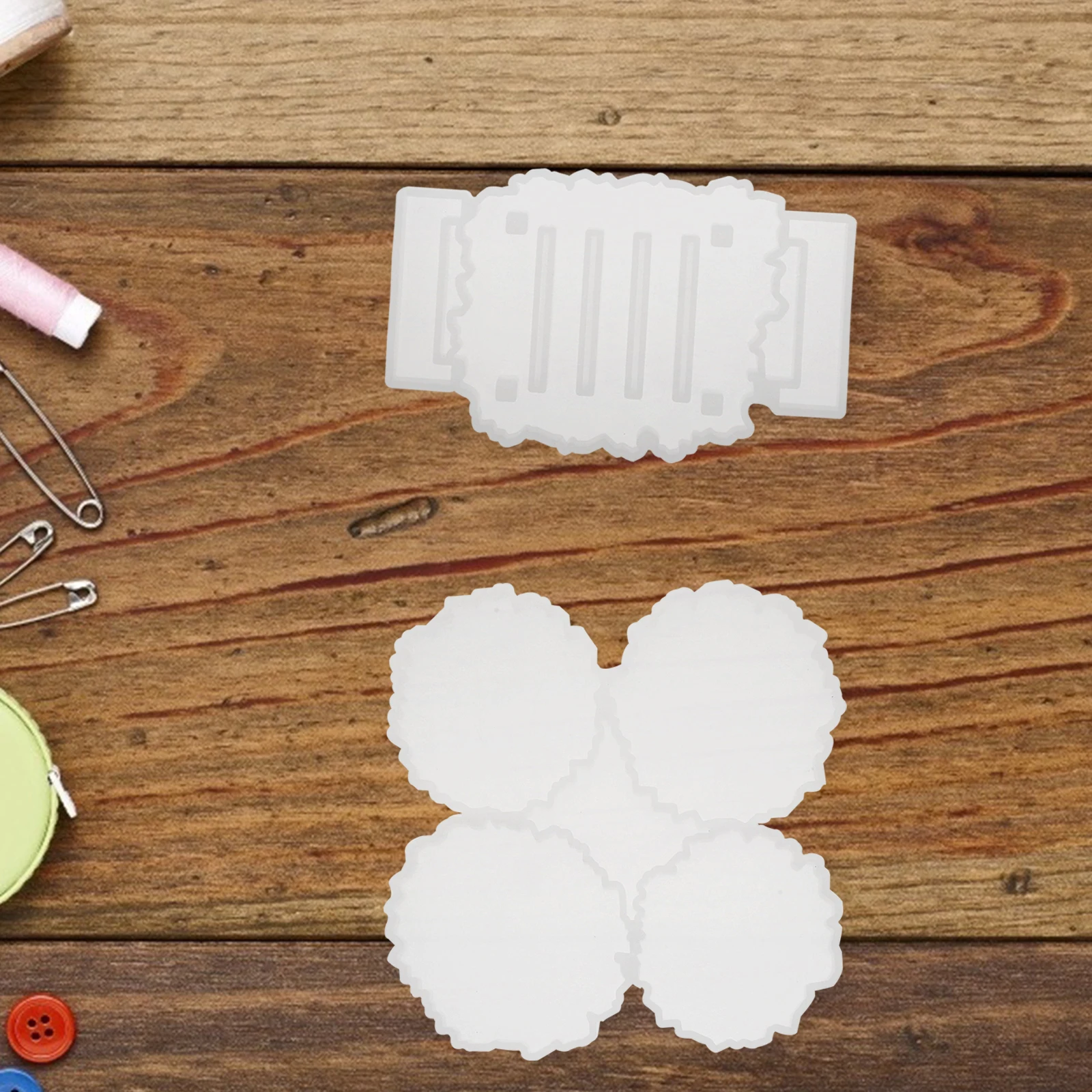 

2 pcs Silicone Epoxy Mold White Crystal Coaster Making Diy Handicraft Cup Mat Casting Tool Mold Die Craft Gift Rack Durable Easy
