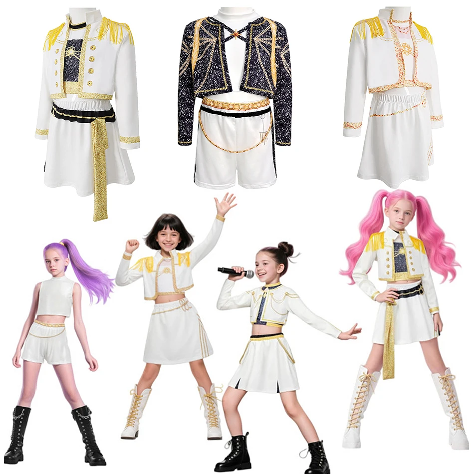 

K-Pop Руми, косплей, наряды Mira с длинными рукавами, детская одежда для девочек, демон, Хэллоуин, карнавал, вечеринка, одежда для охотника, одежда Zoey