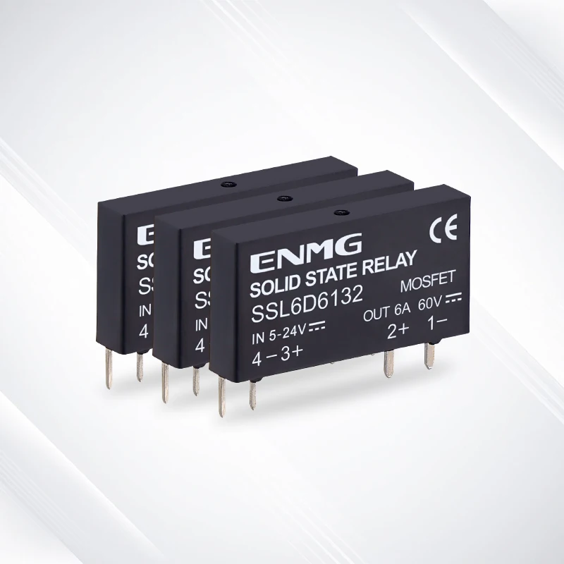 ENMG Ultra-compact low-profile solid state relay 5V12V24V  PLC interface type SSL6D6132 DC control DC AC 6A 2A one normally open