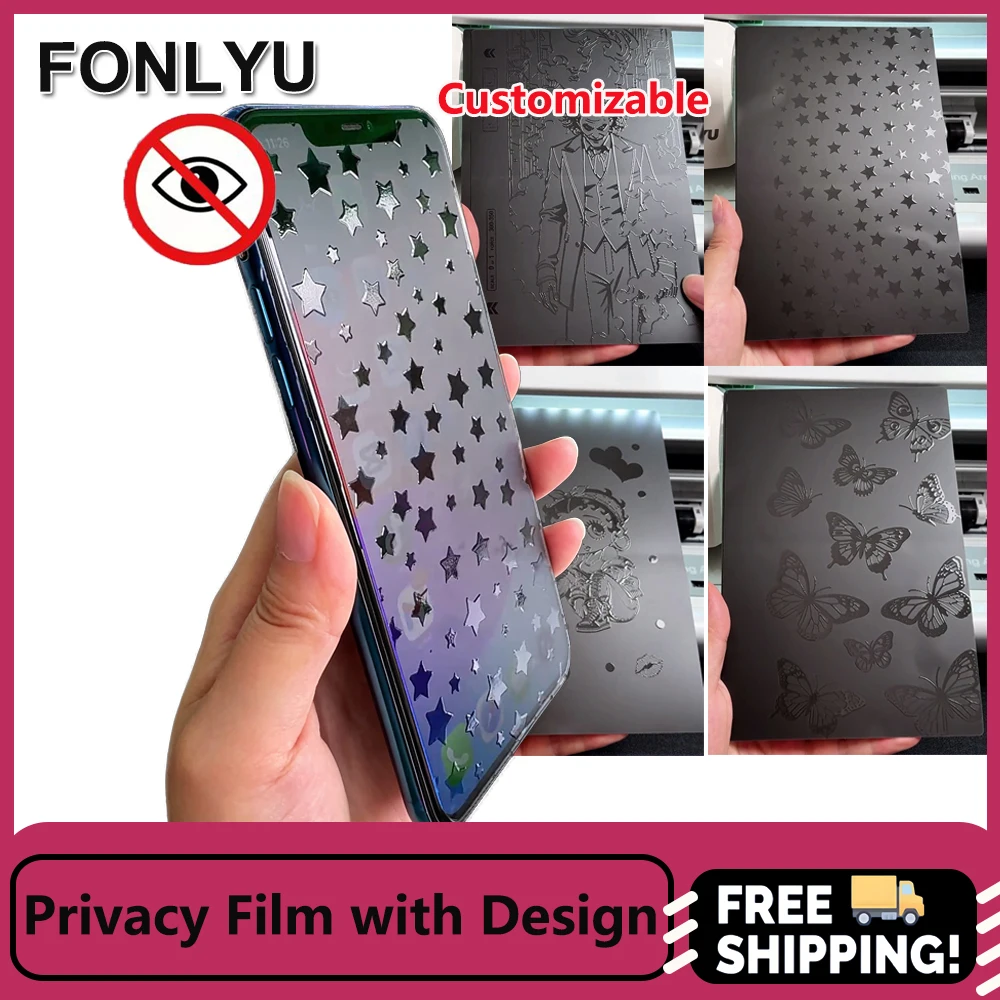FONLYU 50pc Matte Privacy Film With Design Hydrogel Film for Mobile Phone Curved Screen Protector for Cutting Machine Plotter