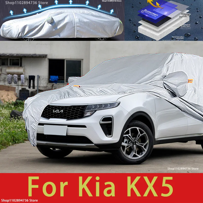 

For KIA KX5 Outdoor Protection Full Car Cover Snow Covers Sunshade Waterproof Dustproof Exterior Car accessories