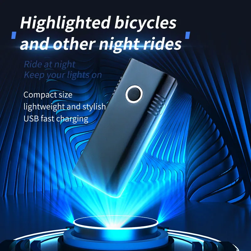 INBIKE 800 Lumens Bike Headlight USB Rechargeable MTB Bicycle Light Flashlight for Night Riding Aluminium Alloy Bike Accessories