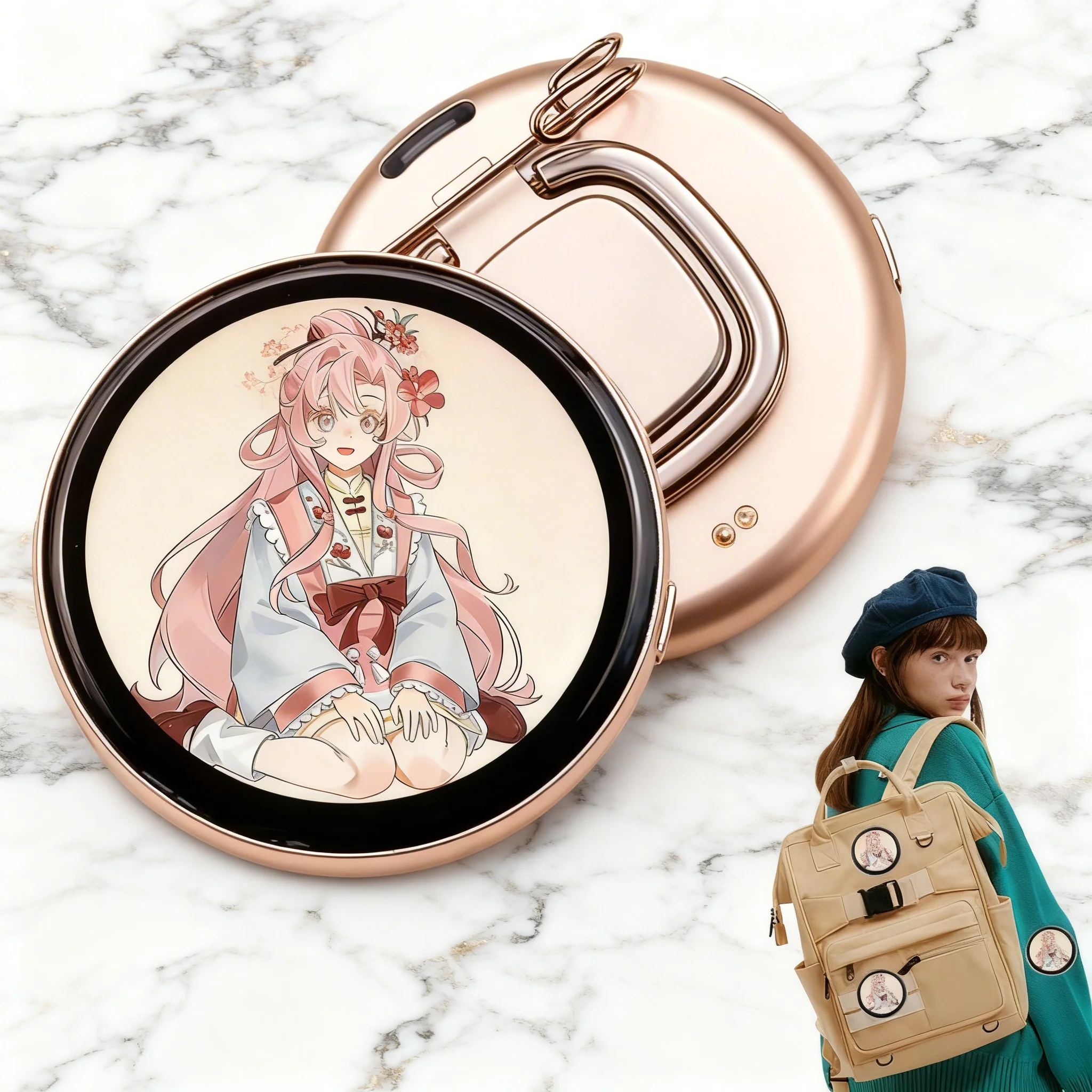 

Электронный бейдж E-badge с интеллектуальным сенсорным экраном, магнитный, для аниме-мерча, с возможностью индивидуальной настройки видео и фото