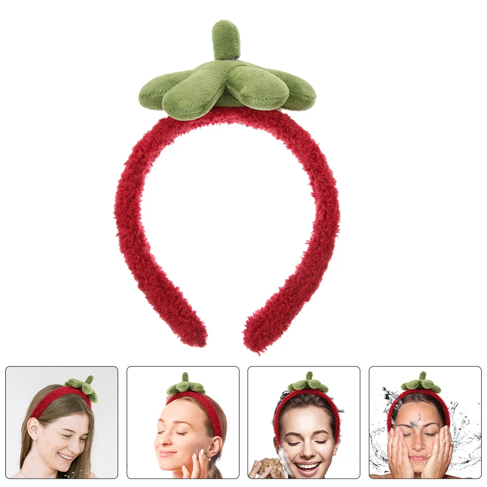 

Набор из 3 повязок на голову с мультяшными клубничками, милый фруктовый дизайн, широкая лента для ухода за кожей, умывания, макияжа, повседневного использования и вечеринок