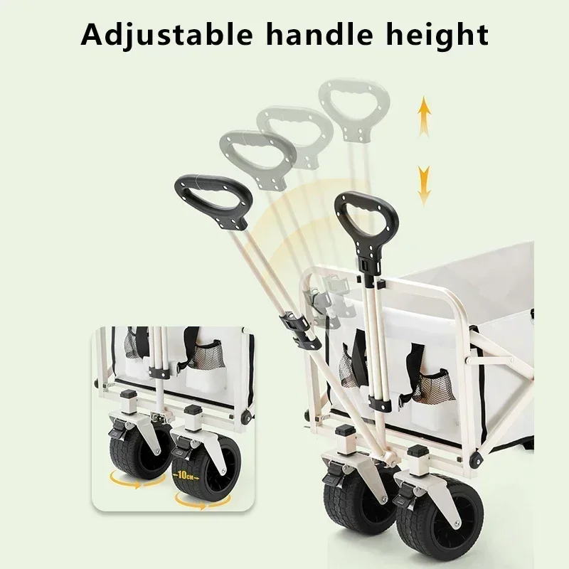 Camping Aircraft Wheeled Trolley Outdoor Foldable Manual Trolley Portable Outdoor Camping Trailer Pull Rod Rear