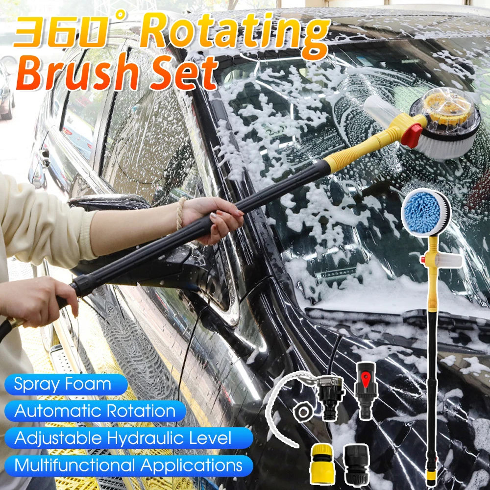 

Portable High Pressure Car Wash Set 360° Spin Spray Foam Long Handle Pressure Washer Mop for Cars/RV/Truck/Yard/Garden mop