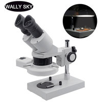 10X 20X 30X 40X Stereo Microscope with Ring Light Illumination for PCB Inspection Tools Industrial Microscopes Soldering Repair