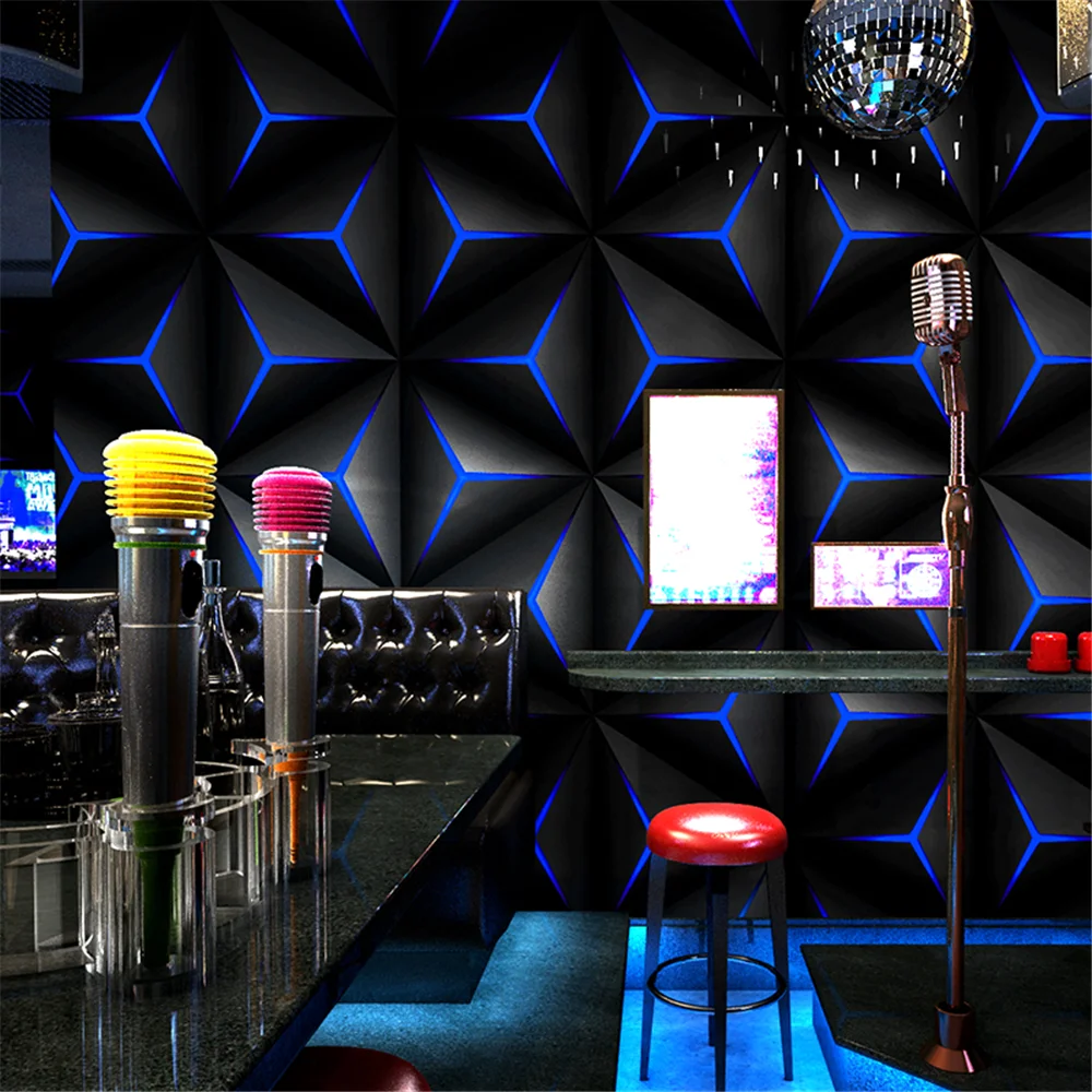 KTV Flash Wallpaper Bar Specific 3D Stereoscopic Luminous Private Room Decoration Background Esports Room Technology Wall paper