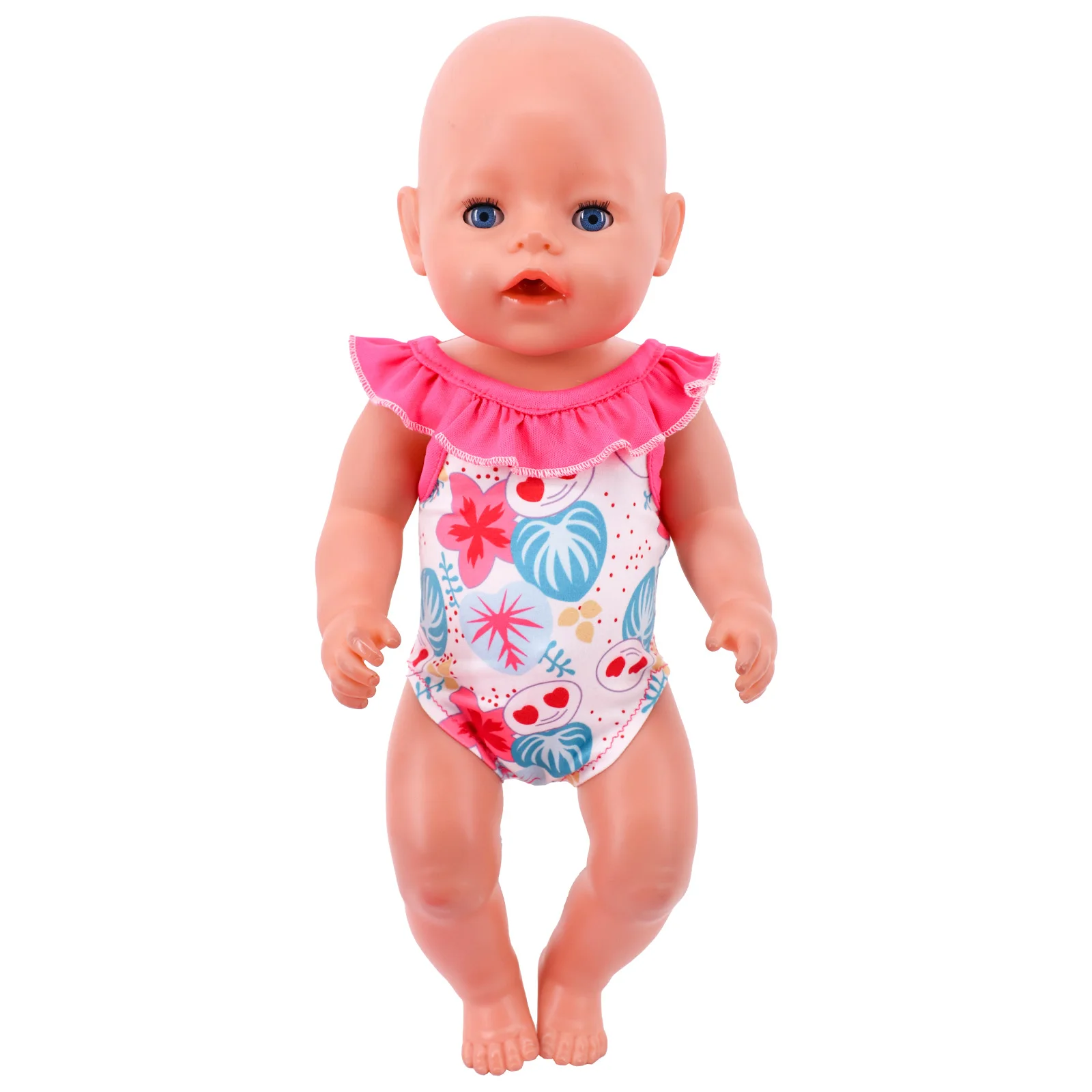 Summer Doll Clothes Handmade Swimsuit Flamingo Mermaid Pattern Fashion Accessories For 43 cm New Baby Born Boy & 18 Inch AG Doll