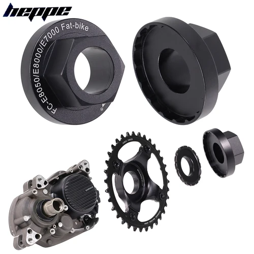 Plato de Motor de bicicleta eléctrica HEPPE, herramienta de instalación y extracción, llave de anillo de bloqueo para Motor Shimano E6100 E7000 E8000 E8050