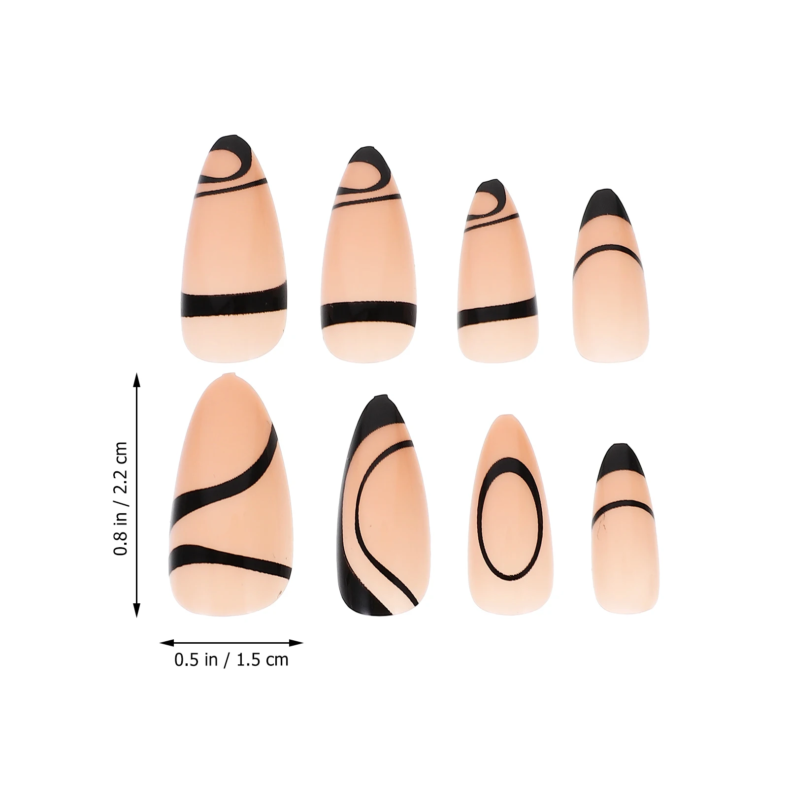 

1 set Line Nail Patches Press On Fake Nails Women Medium Size Glue French Manicure Supplies DIY Art Tools Trendy Durable