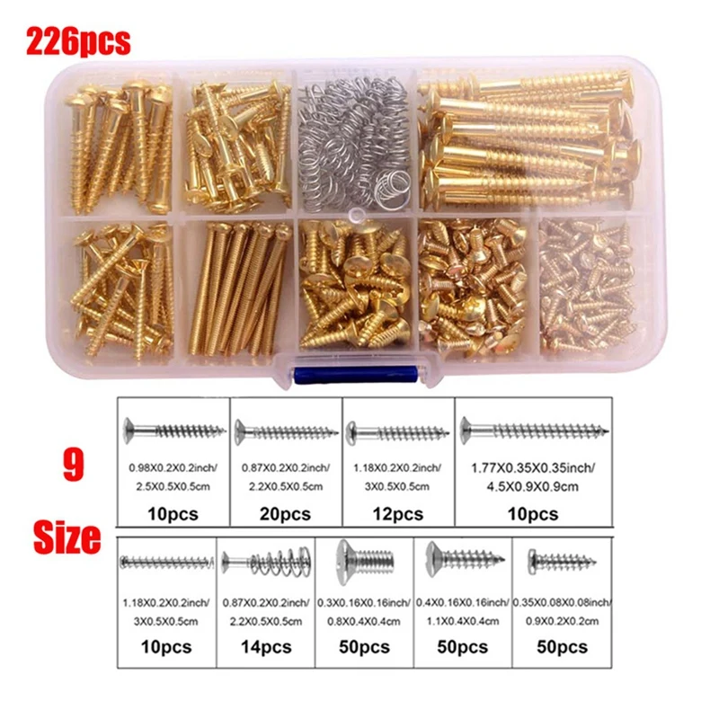 Electric Guitar Screw Kit Multiple Sizes Guitar Metal Repairing Tool Kit With Screws And Springs Repair Fasteners