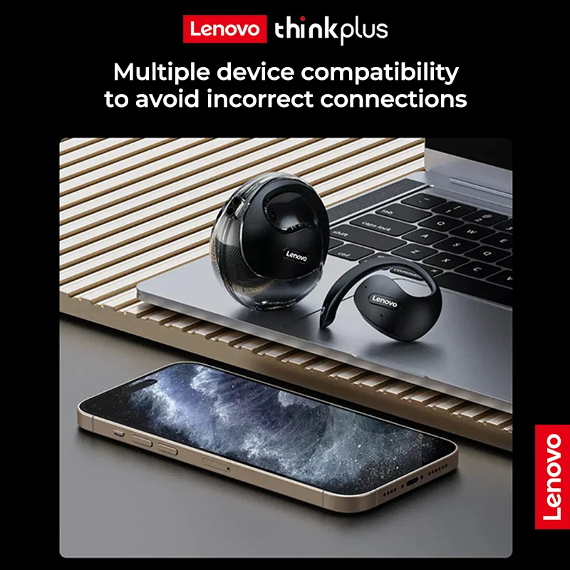 Lenovo-auriculares inalámbricos X15 pro Thinkplus, cascos deportivos con Bluetooth 5,4, gancho para la oreja, con micrófono, para llamadas HD