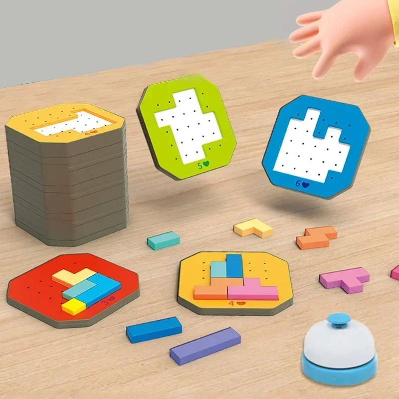 3d Tweepersoons Interactieve Desktop Puzzelspel Tangram Wiskunde Speelgoed Bouwstenen Bord Kleur Vorm Spel Voor Kinderen Geschenken