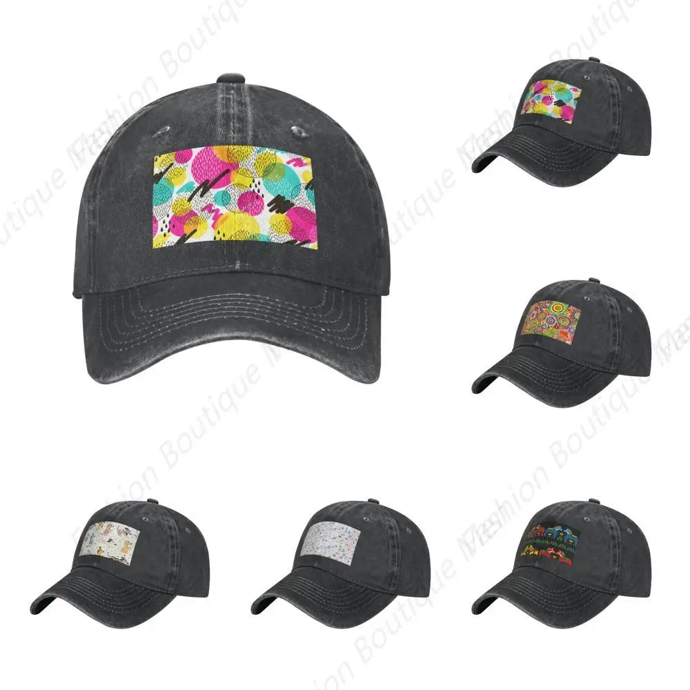 

Hot-Selling Cute Colorful Graphics Printing Sunscreen Cowboy Hat Peaked Caps Baseball Caps Trucker Hat Men Women Fashion Caps