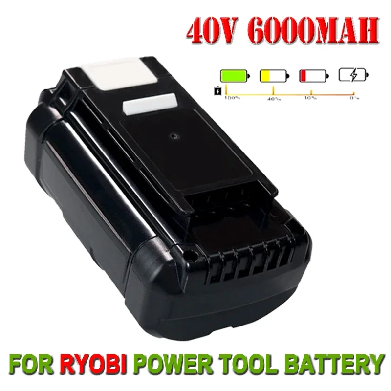 40V 6000mAh High-power Replacement Lithium Battery for Ryobi OP4050 RY40502 RY40200 RY40400