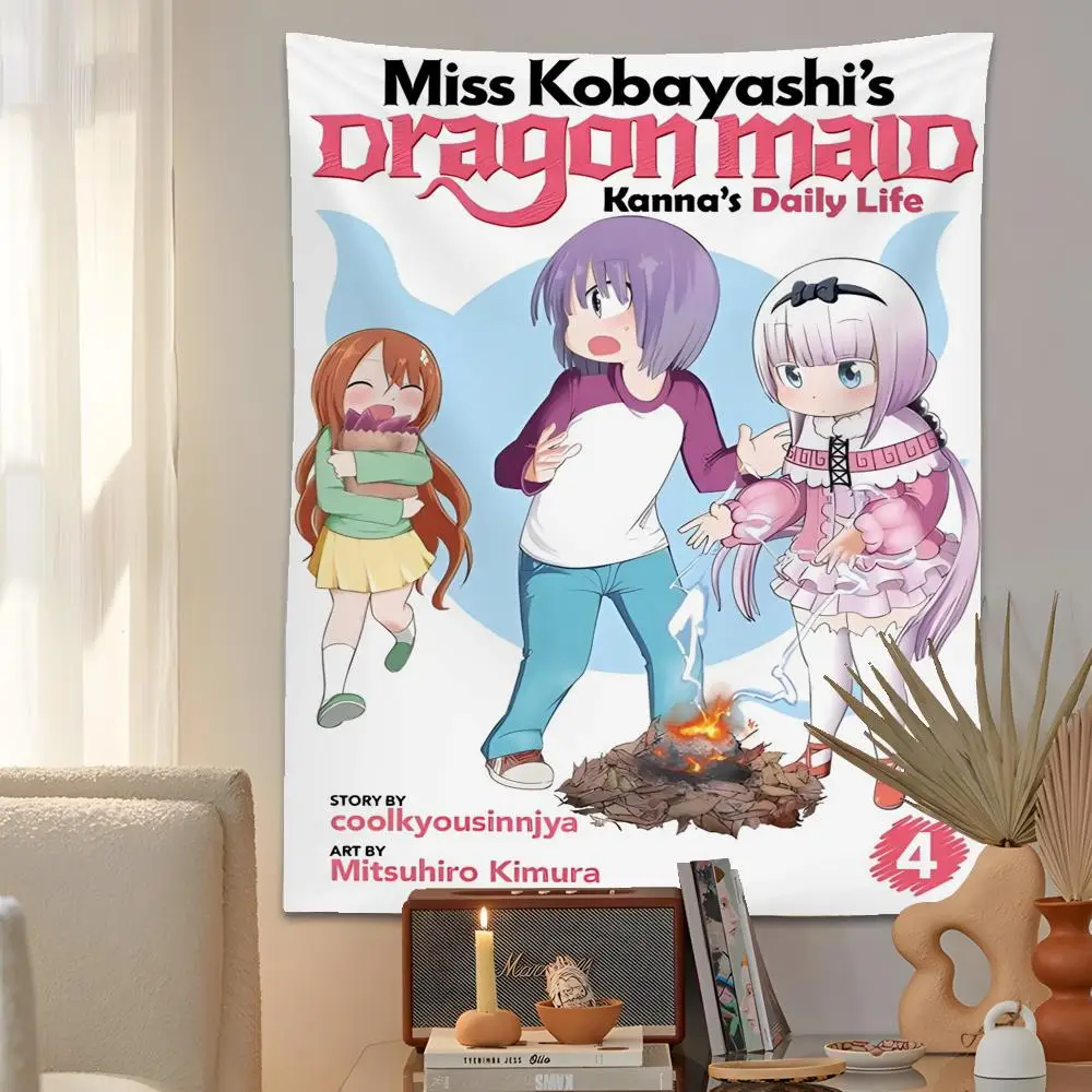 M-Miss K-Kobayashi's Dragon Maid Tapestry Microfiber Background Art Decor For Bedroom Living Room Outdoor Festival Wall Decor