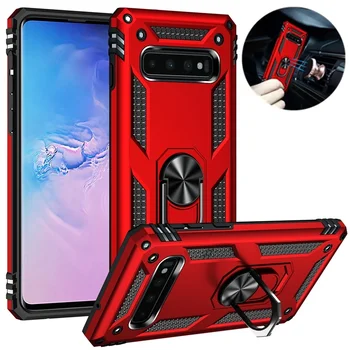 삼성 갤럭시 S8 S9 S10 플러스 케이스, 아머 마그네틱 링 거치대 킥스탠드 폰 케이스, 삼성 S7 S10E 노트 8 9 후면 커버